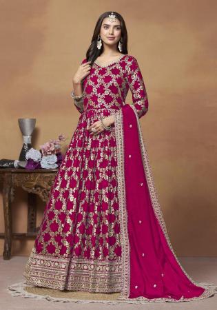 Picture of Fine Chiffon Deep Pink Anarkali Salwar Kameez