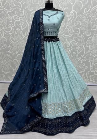 Picture of Beauteous Georgette Light Steel Blue Lehenga Choli