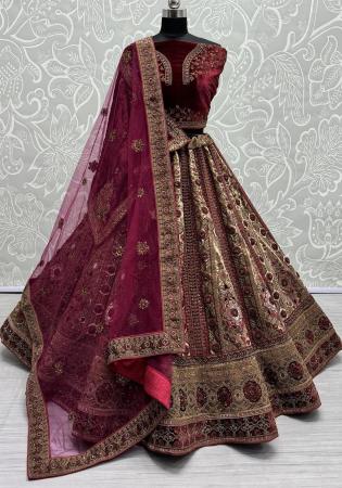 Picture of Amazing Chiffon Maroon Lehenga Choli