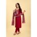 Picture of Wonderful Silk Dark Red Readymade Salwar Kameez