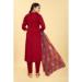 Picture of Wonderful Silk Dark Red Readymade Salwar Kameez