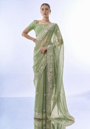 Picture of Wonderful Chiffon & Satin Grey Saree