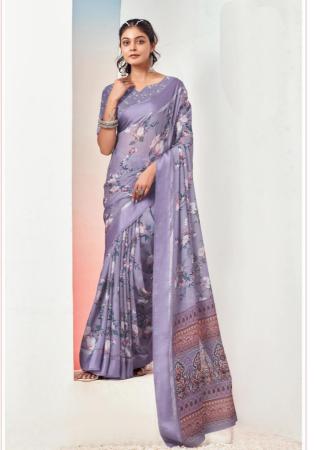 Picture of Statuesque Georgette Light Slate Grey Saree