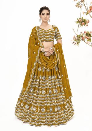 Picture of Beauteous Georgette Dark Golden Rod Lehenga Choli