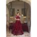 Picture of Beautiful Net Maroon Lehenga Choli