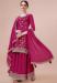 Picture of Superb Chiffon Dark Red Straight Cut Salwar Kameez