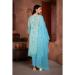 Picture of Organza Dark Sea Green Readymade Salwar Kameez