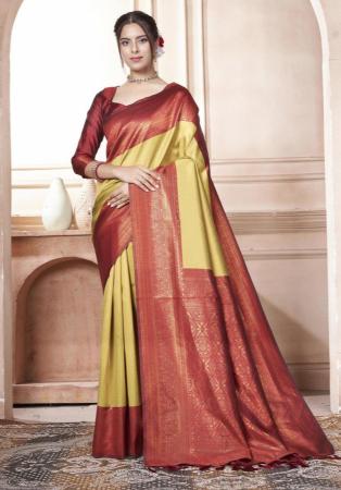 Picture of Sightly Silk Dark Khaki Saree