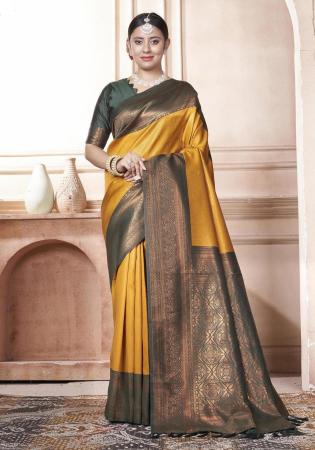 Picture of Pleasing Silk Saddle Brown Saree