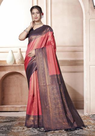 Picture of Comely Silk Pale Violet Red Saree