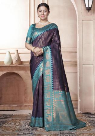 Picture of Shapely Silk Navy Blue Saree