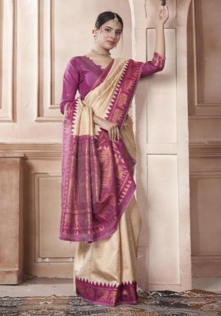 Picture of Beauteous Silk Rosy Brown Saree