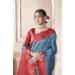 Picture of Beautiful Silk Cadet Blue Saree