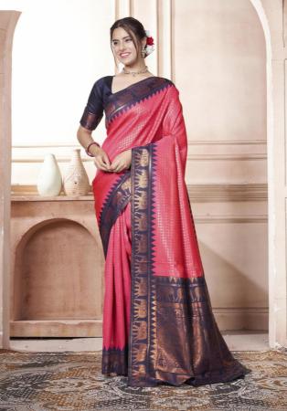 Picture of Sightly Silk Rosy Brown Saree