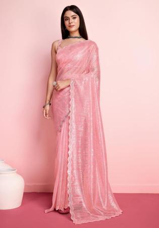 Picture of Radiant Net Light Coral Saree