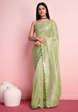 Picture of Radiant Net Tan Saree