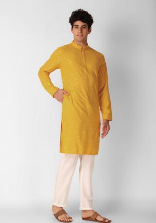 Picture of Fine Cotton Golden Rod Kurtas