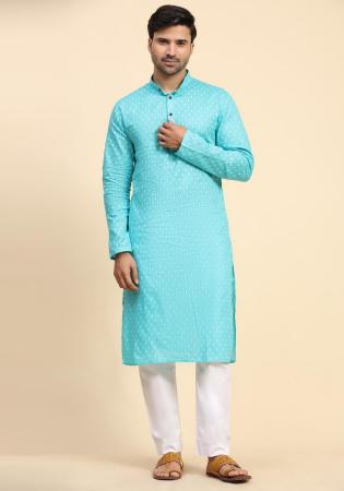 Picture of Comely Cotton Pale Turquoise Kurtas