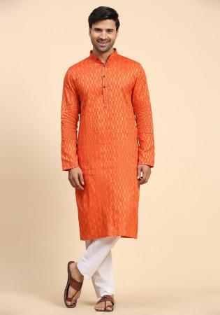 Picture of Resplendent Cotton Sandy Brown Kurtas