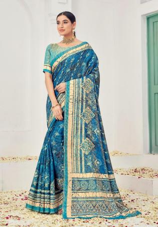 Picture of Excellent Chiffon Midnight Blue Saree