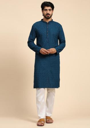 Picture of Rayon & Cotton Midnight Blue Kurtis And Tunic