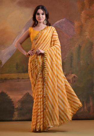 Picture of Elegant Georgette Sandy Brown Saree