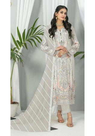 Picture of Grand Georgette Beige Straight Cut Salwar Kameez