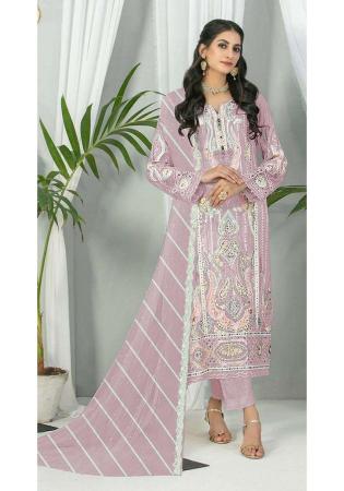 Picture of Georgette Rosy Brown Straight Cut Salwar Kameez