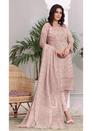 Picture of Wonderful Georgette Tan Straight Cut Salwar Kameez