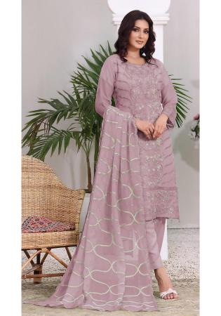 Picture of Georgette Rosy Brown Straight Cut Salwar Kameez