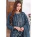 Picture of Georgette Dark Slate Blue Straight Cut Salwar Kameez