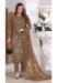 Picture of Georgette Dark Olive Green Straight Cut Salwar Kameez