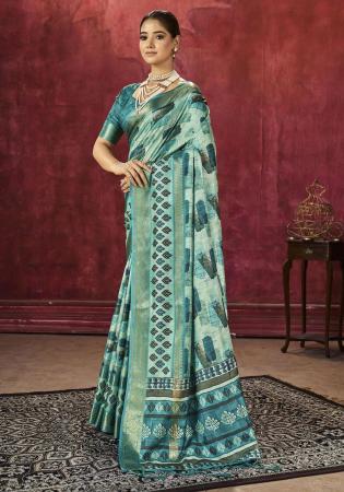 Picture of Pretty Silk Dark Sea Green Saree