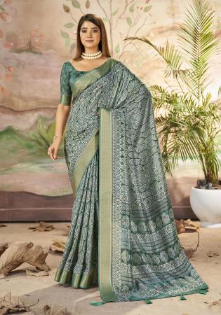 Picture of Comely Silk Medium Sea Green Saree