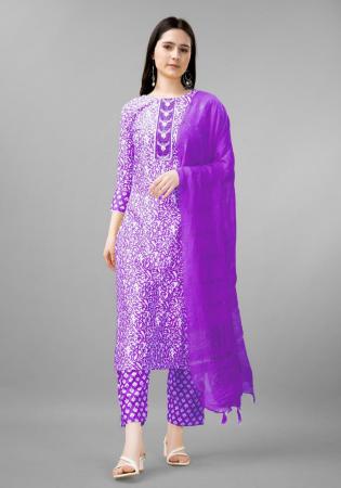 Picture of Appealing Rayon Dark Orchid Readymade Salwar Kameez