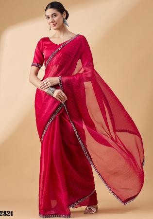 Picture of Lovely Organza Light Coral Saree