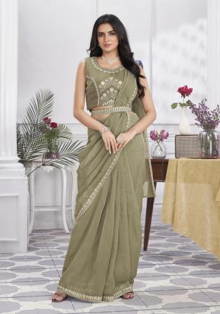 Picture of Sublime Georgette & Organza Medium Sea Green Saree