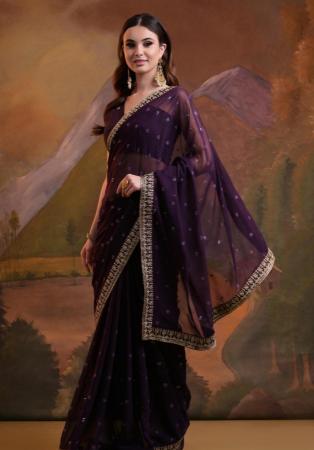 Picture of Marvelous Georgette Black Saree