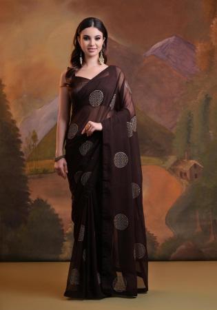 Picture of Graceful Georgette Black Saree