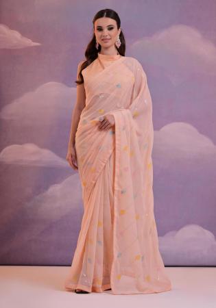 Picture of Appealing Georgette Light Salmon Saree