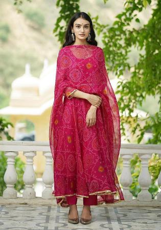 Picture of Graceful Rayon Hot Pink Readymade Salwar Kameez