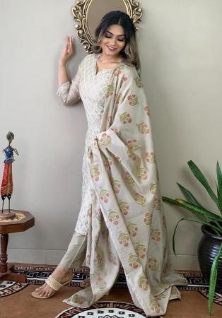 Picture of Well Formed Rayon Off White Readymade Salwar Kameez