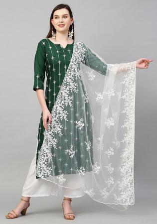 Picture of Pleasing Rayon Dark Green Readymade Salwar Kameez