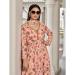 Picture of Classy Georgette Light Salmon Kurtis & Tunic