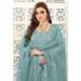 Picture of Georgette Light Slate Grey Straight Cut Salwar Kameez