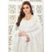 Picture of Georgette Off White Straight Cut Salwar Kameez