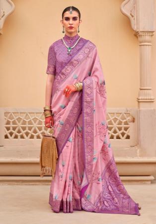 Picture of Pleasing Silk Pale Violet Red Saree