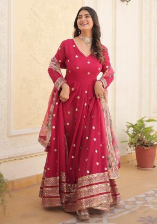 Picture of Sightly Georgette Light Coral Readymade Gown