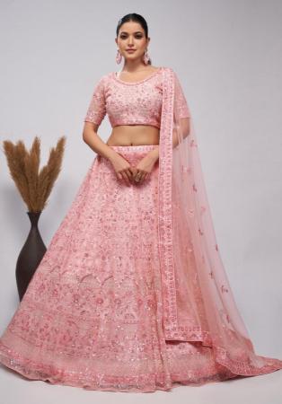 Picture of Exquisite Net Burly Wood Lehenga Choli