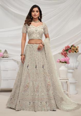 Picture of Amazing Net Silver Lehenga Choli